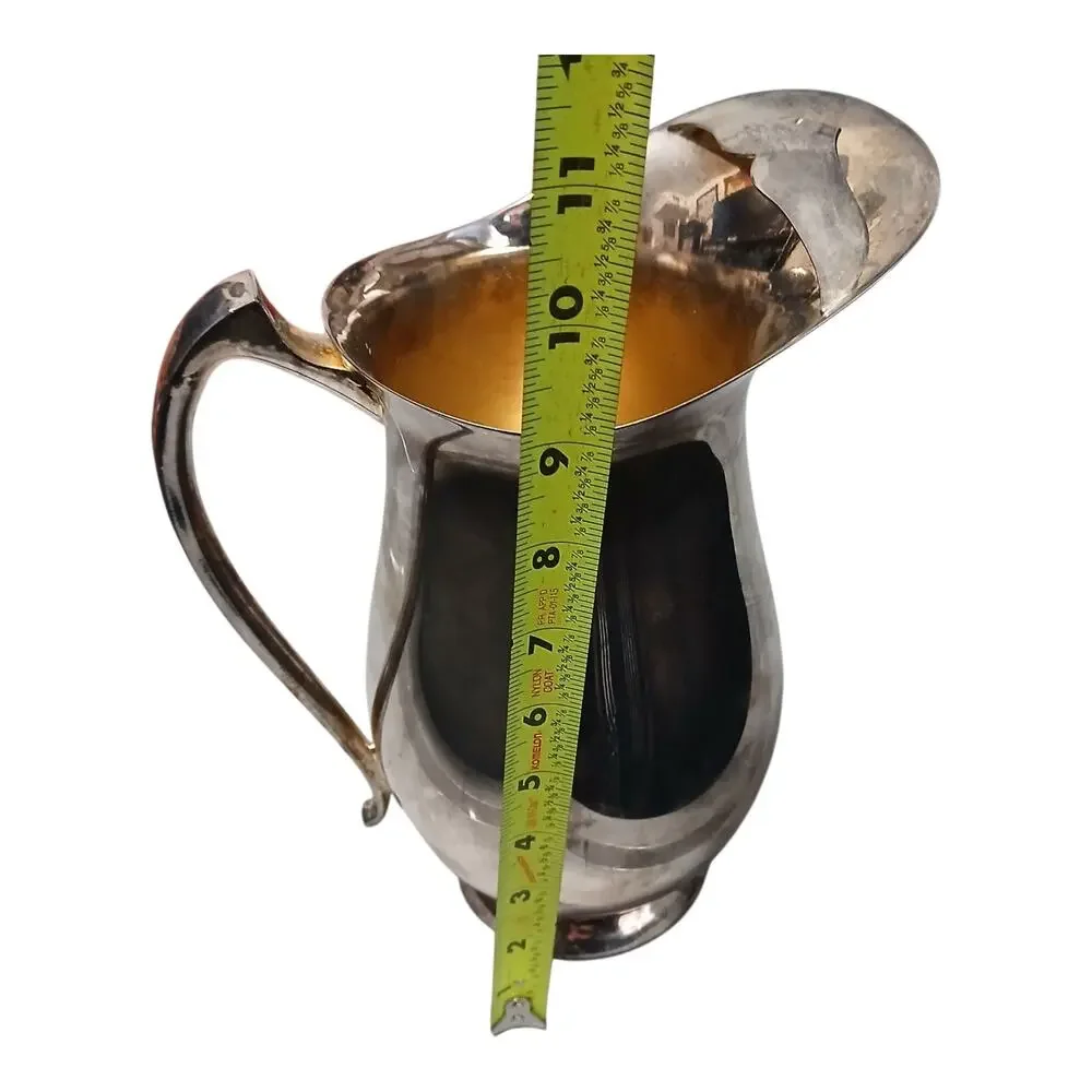 Reed & Barton Silverplate Water Pitcher 3350‎ ? Vintage Ice Lip Jug